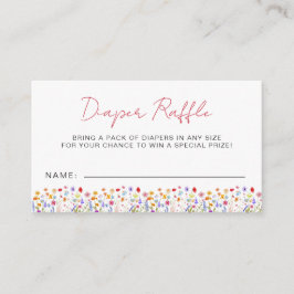 Diaper Raffle WildblomBaby Shower Garden Tilläggskort