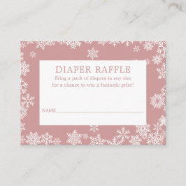 Diaper Raffle Winter Baby Shower Dusty Rose Pink  Tilläggskort