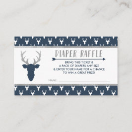 Diaper Raffle, Woodland Hjort, Navy Blue, Silver Tilläggskort