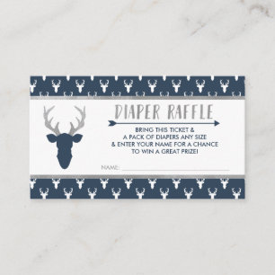 Diaper Raffle, Woodland Hjort, Navy Blue, Silver Tilläggskort