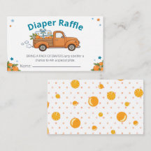 Diaperlotteri för söt liten orange gammal lastbil