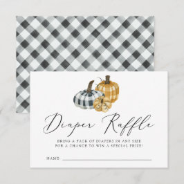 Diaperräkningskort för Plaid Pumpkin Baby Shower Tilläggskort