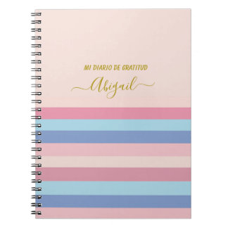 Diario de gratitud líneas color pastel en español anteckningsbok
