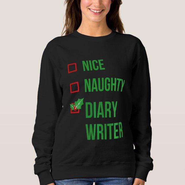Diary Writer Funny Pajama jul T Shirt (Framsida)