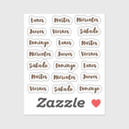 Dias de la semana small latte klistermärken