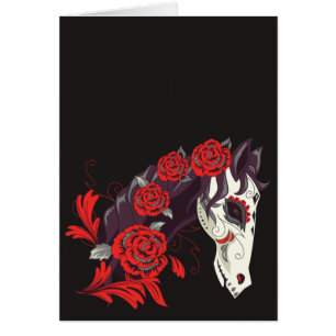 Dias de los Muertos Horse Skull med Ro Hälsningskort