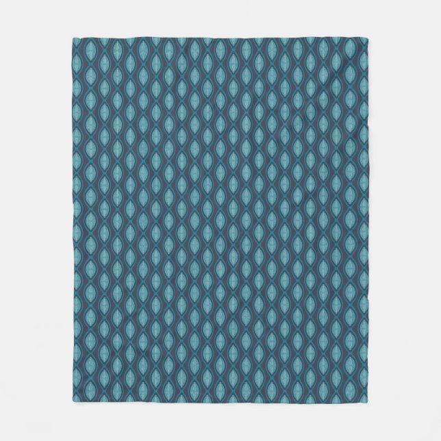 Diatom Algae Ogee Blue Fleece Blanket (Framsidan)
