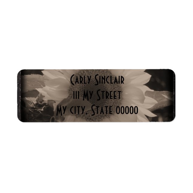 Diatrope solrosdropp returadress etikett (Framsidan)