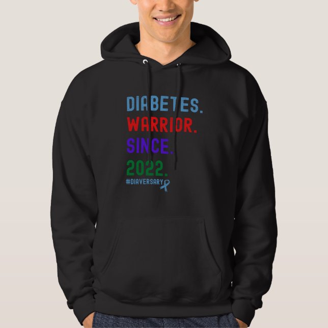 Diaversary Diabetes Warrior Since 2022 Hoodie (Framsida)