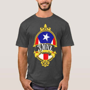Diaz Family Puerto Rico Flagga T Shirt