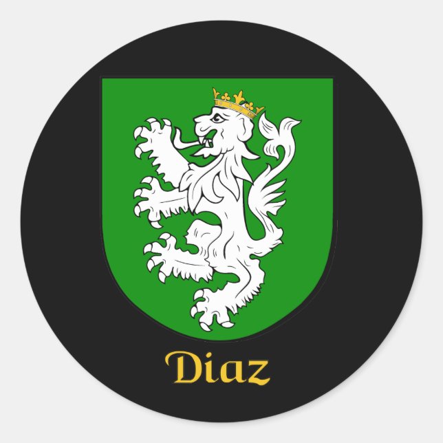 Diaz Family Shield Stickers Runt Klistermärke (Framsida)
