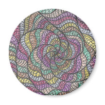 Diba | Färgglad Abstrakt Spiral Handritad Konst
