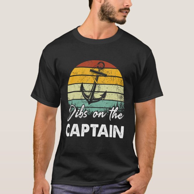 Dibs On The Captain  Captain Wife Summer Boat Vaca T Shirt (Framsida)