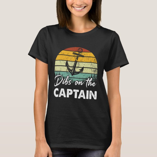 Dibs On The Captain  Captain Wife Summer Boat Vaca T Shirt (Framsida)