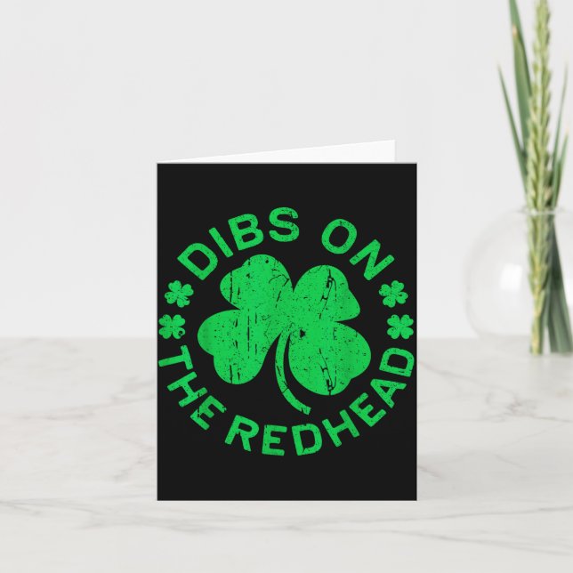 Dibs On The Redhead Shirt Men Women Funny St Patri Kort (Framsida)