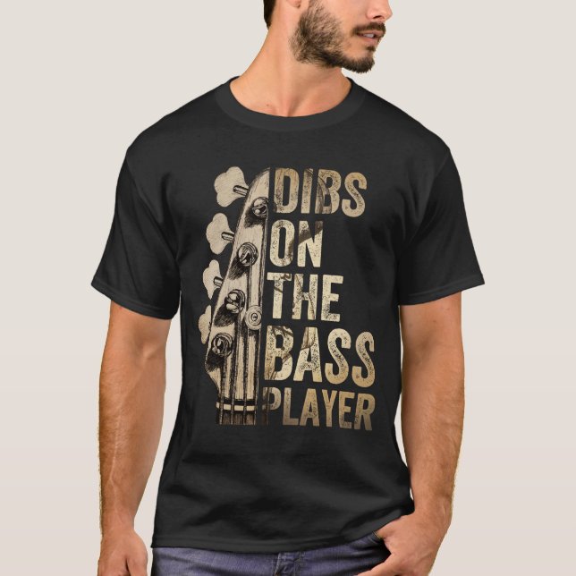 Dibs på basspelarens guitar-musikband  t shirt (Framsida)