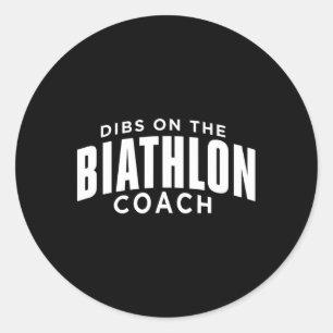 Dibs på Biathlon Coach Funny Biathlon Coach Hu Runt Klistermärke