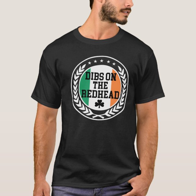 Dibs på dricka för rödhårigskjortast patricks day t shirt (Framsida)