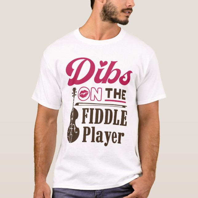 Dibs på Fiddle Player-Spelmannens fru Girlkompis T Shirt (Framsida)