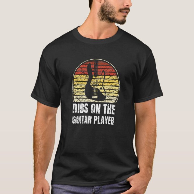 Dibs på Guitar Player Guitarist Musician T Shirt (Framsida)