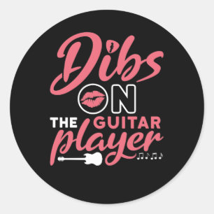 Dibs på Guitar Player Runt Klistermärke