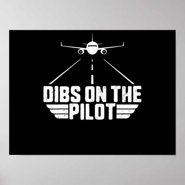 Dibs på Pilot Aviation Aircraft Flygplan Girlkompi Poster (Framsidan)
