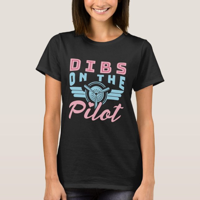 Dibs på Pilot Pilots fru Girlkompis T Shirt (Framsida)