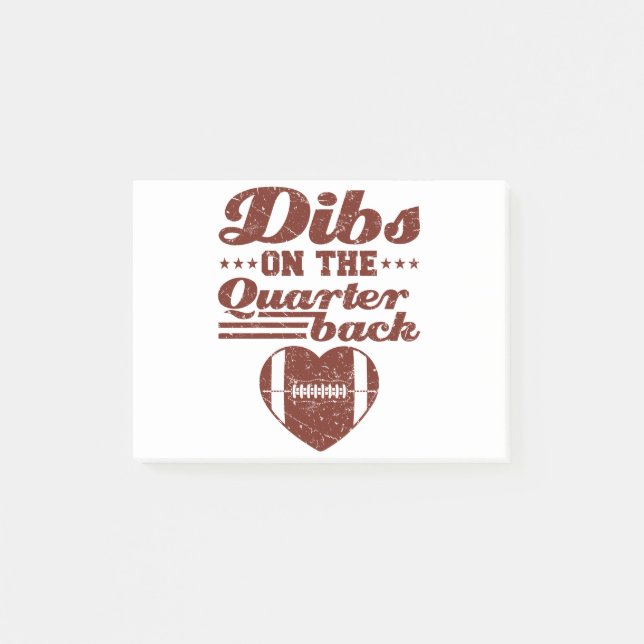 Dibs på Quarterback Football Girlkompis Post-it Block (Framsida)