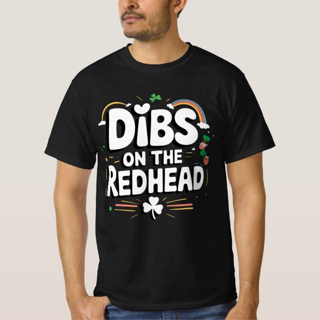 Dibs på Rödhåriget Funny St patrick's day T Shirt (Framsida)