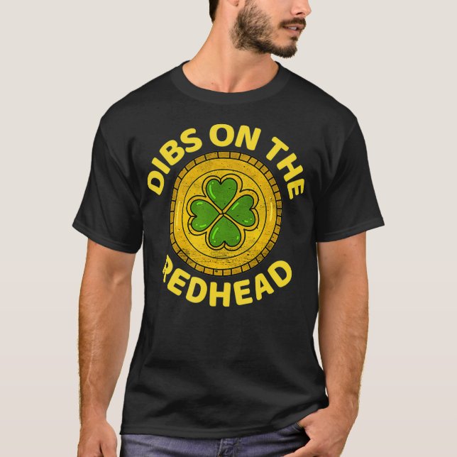 Dibs på Rödhåriget - Ginger Drinking Irish St Pat T Shirt (Framsida)