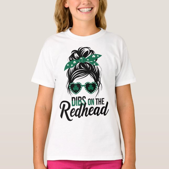 Dibs på Rödhåriget Irish Grönt for girl T Shirt (Framsida)