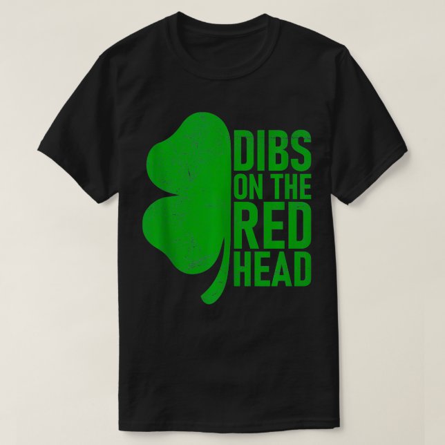 Dibs på Rödhåriget Irish Shamrock Lucky St Patric T Shirt (Design framsida)