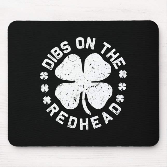 Dibs på Rödhåriget Irish St patricks day Shamrock Musmatta (Framsidan)
