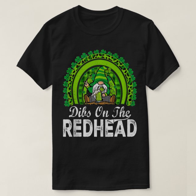 Dibs på Rödhåriget Irish St patricks day Shamrock T Shirt (Design framsida)
