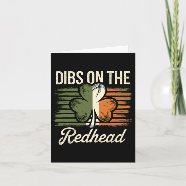 Dibs på Rödhåriget Lustigt Irish St patricks day S Kort (Framsida)