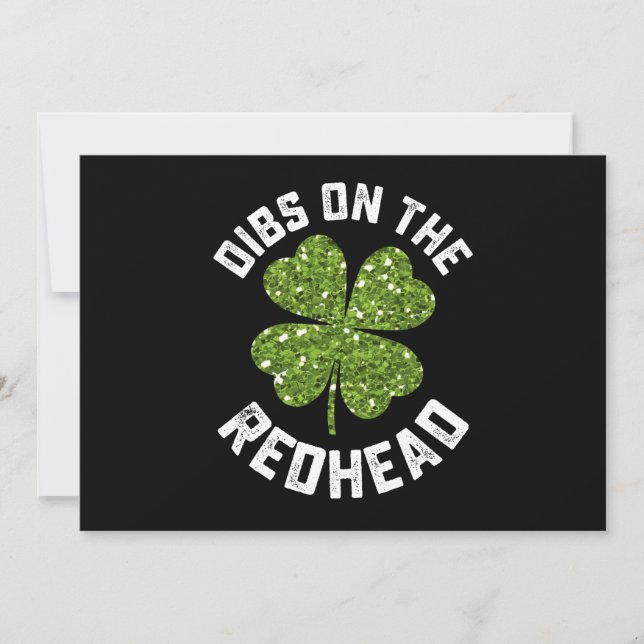Dibs på Rödhårigets St patrick's day Shamrock Inbjudningar (Framsida)