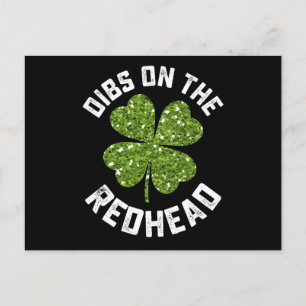 Dibs på Rödhårigets St patrick's day Shamrock Vykort