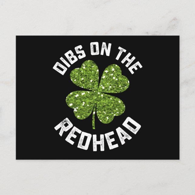 Dibs på Rödhårigets St patrick's day Shamrock Vykort (Framsida)