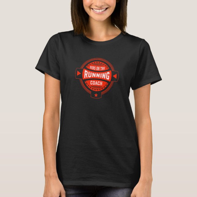 Dibs på Running Coach Ord Springer Quotes T Shirt (Framsida)
