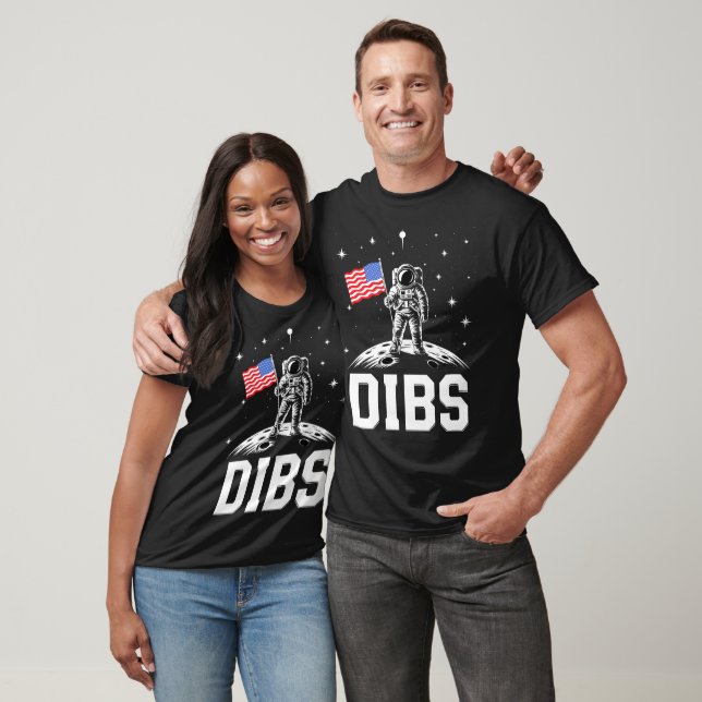 Dibs Patriotic American Måne Landing T Shirt (Unisex)