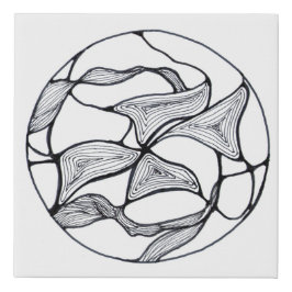 Dibujo circular zen flor abstracta 