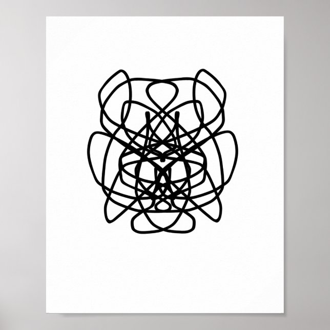 Dibujo de arte de líneas abstractas angry dog poster (Framsidan)