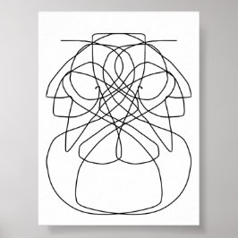 Dibujo de arte de líneas abstractas poster