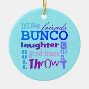 Dice Bunco Tunnelbanan Art Ord typografi Julgransprydnad Keramik