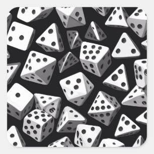 Dice Delight: en geometrisk kaskad Fyrkantigt Klistermärke
