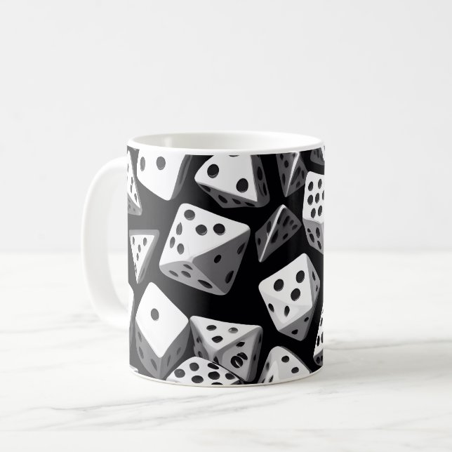 Dice Delight: en geometrisk kaskad Kaffemugg (Framsida vänster)