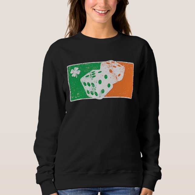 Dice Game St Patrick's Day Irish Flag C Distressed T Shirt (Framsida)