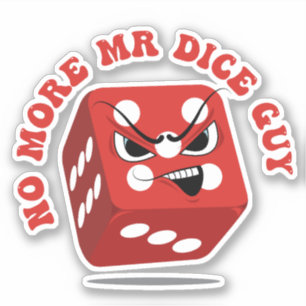 Dice Guy Funny Casino Pun Klistermärken