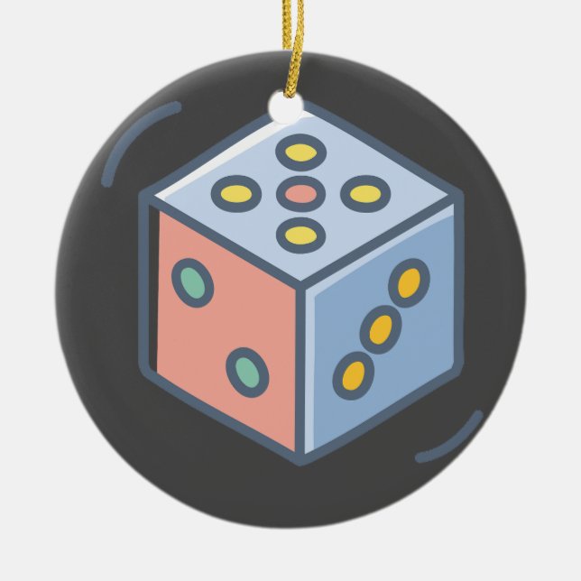Dice Julgransprydnad Keramik (Framsidan)
