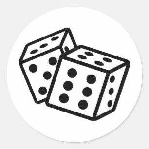 Dice kasino-spel runt klistermärke